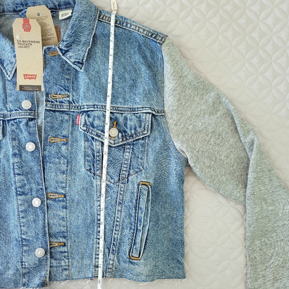 Levi's Hybrid Ex Boyfriend Trucker Jacket Sz. L - Picture 8 of 14